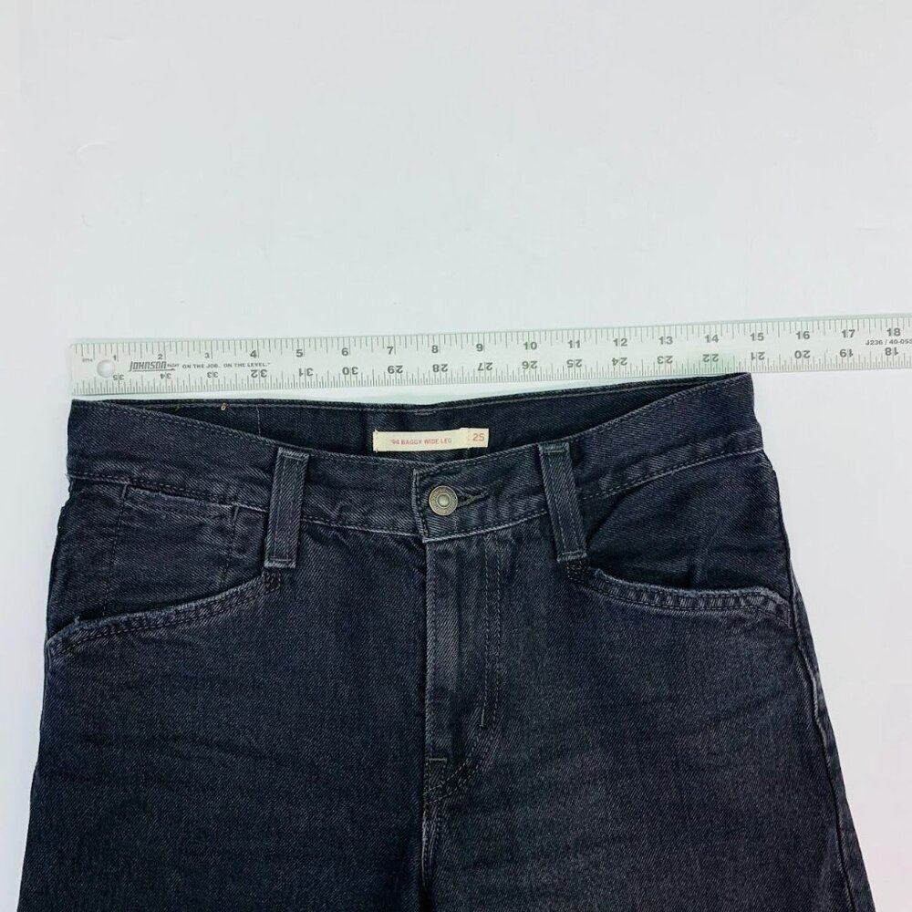 Levi's '(94 Baggy Wide Leg Raw Hem Cotton Denim Jeans Size 25 - Picture 11 of 15